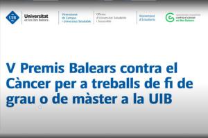 Los V premios Baleares contra el C&aacute;ncer distinguen el Trabajo de Fin de Grado de Psicolog&iacute;a de Antonia Puig Vidal