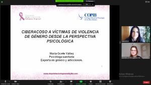 Celebrado el seminario web "Ciberacoso a v&iacute;ctimas de violencia de g&eacute;nero desde la perspectiva psicol&oacute;gica" organizado por el COPIB