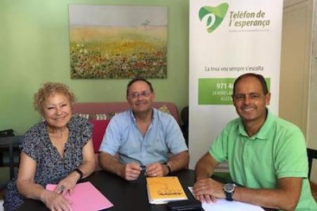 Reuni&oacute;n entre el COPIB y el Tel&eacute;fono de la Esperanza para estudiar v&iacute;as de colaboraci&oacute;n para prevenir el suicidio en las Illes Balears