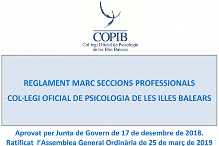 Aprobado el Reglamento Marco de Secciones Profesionales del COPIB