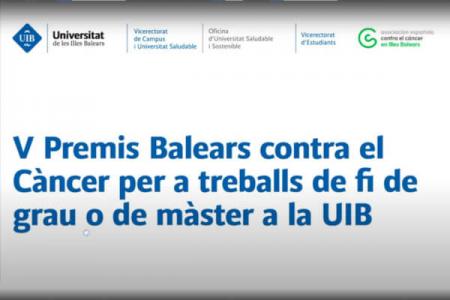 Los V premios Baleares contra el C&aacute;ncer distinguen el Trabajo de Fin de Grado de Psicolog&iacute;a de Antonia Puig Vidal