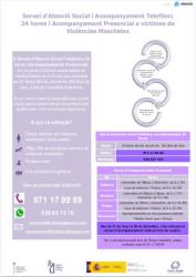 Servicio de Atención Social y Acompañamiento Telefónico 24 horas y Acompañamiento Presencial a víctimas de Violencias Machistas