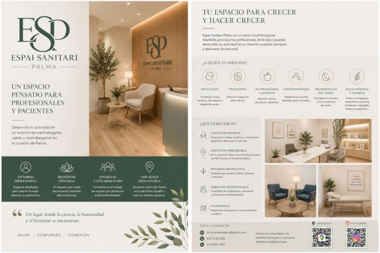 Espacio sanitario multidisciplinar ubicado en el centro de Palma ampl&iacute;a su equipo terap&eacute;utico